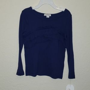 Flapdoodles navy layered long sleeve top